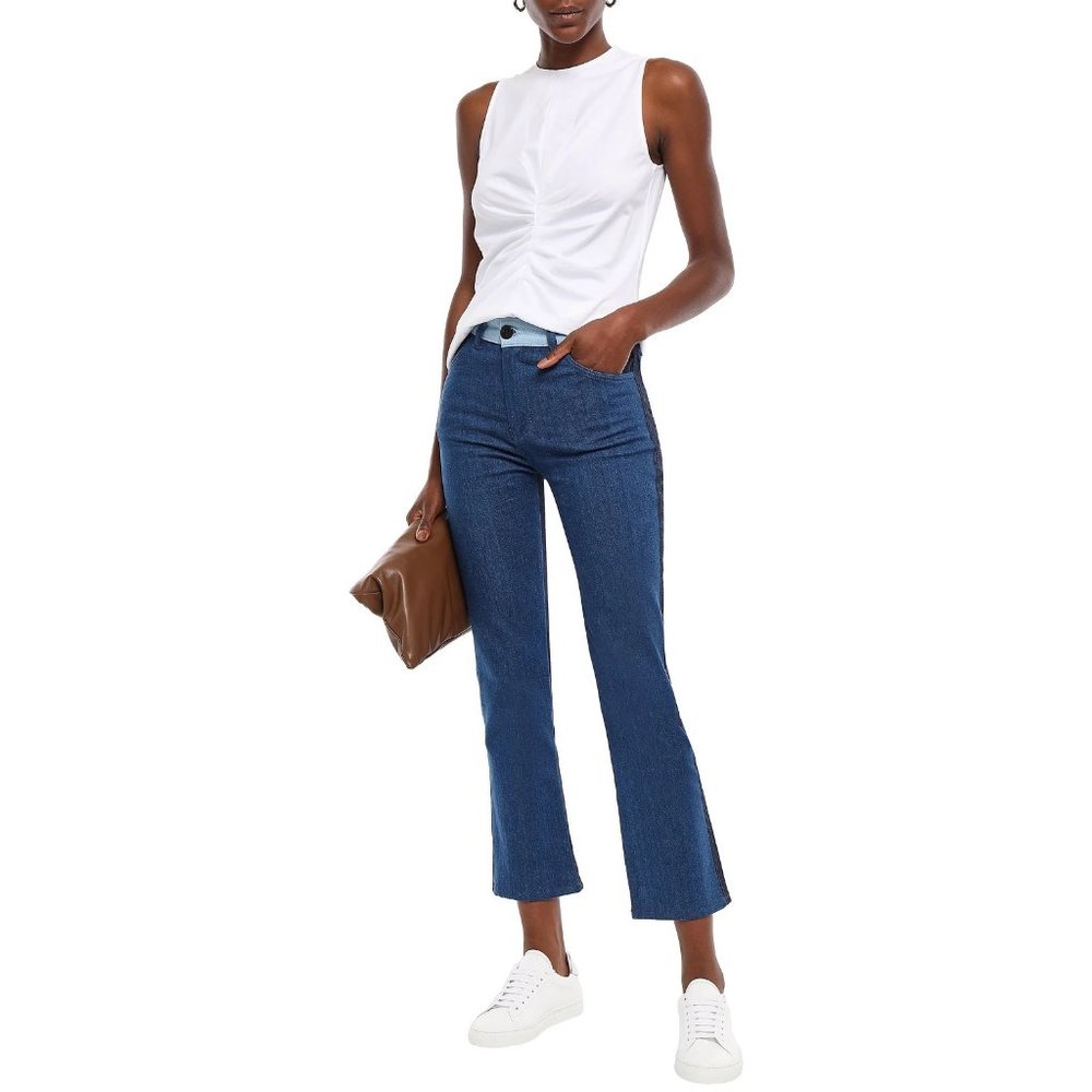 Victoria, Victoria Beckham Two-Tone Flared Jeans